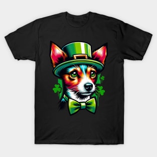 Toy Fox Terrier in Leprechaun Hat: St Patrick's Day Delight T-Shirt